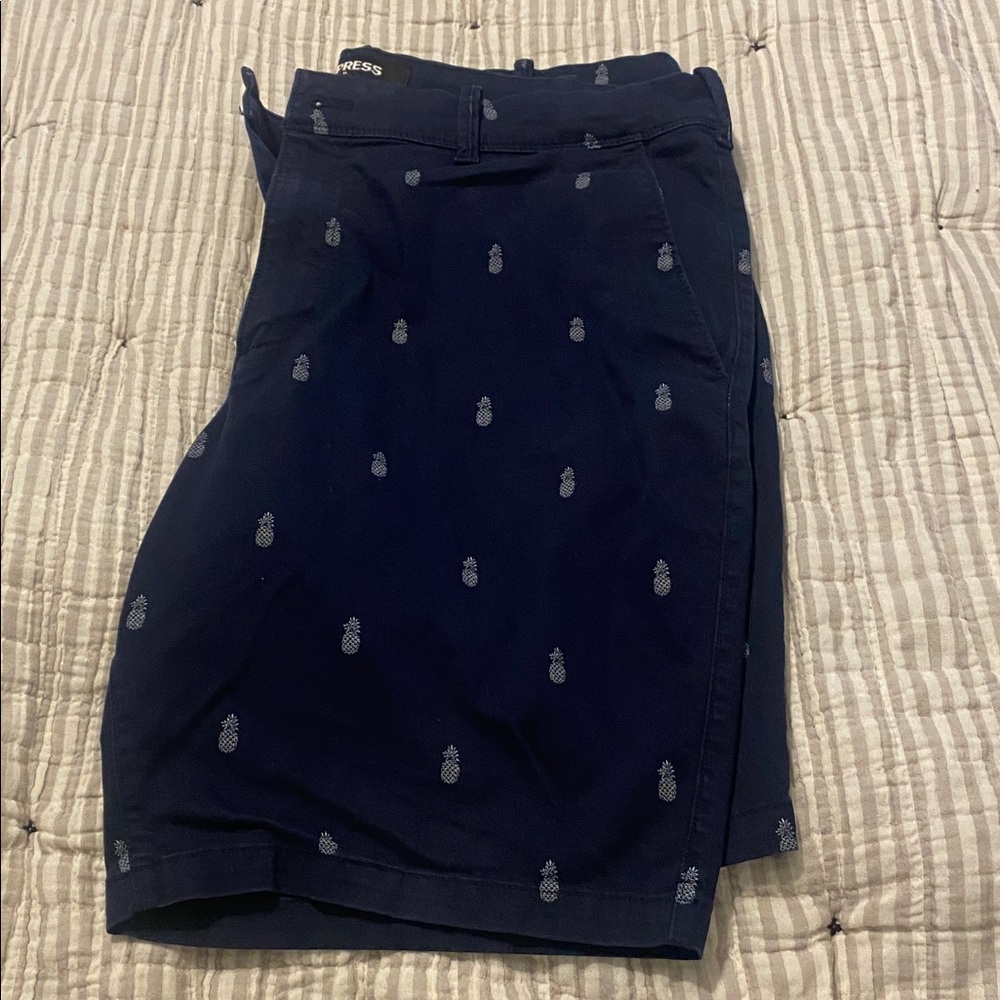 Express Dark Blue Stretch Shorts
